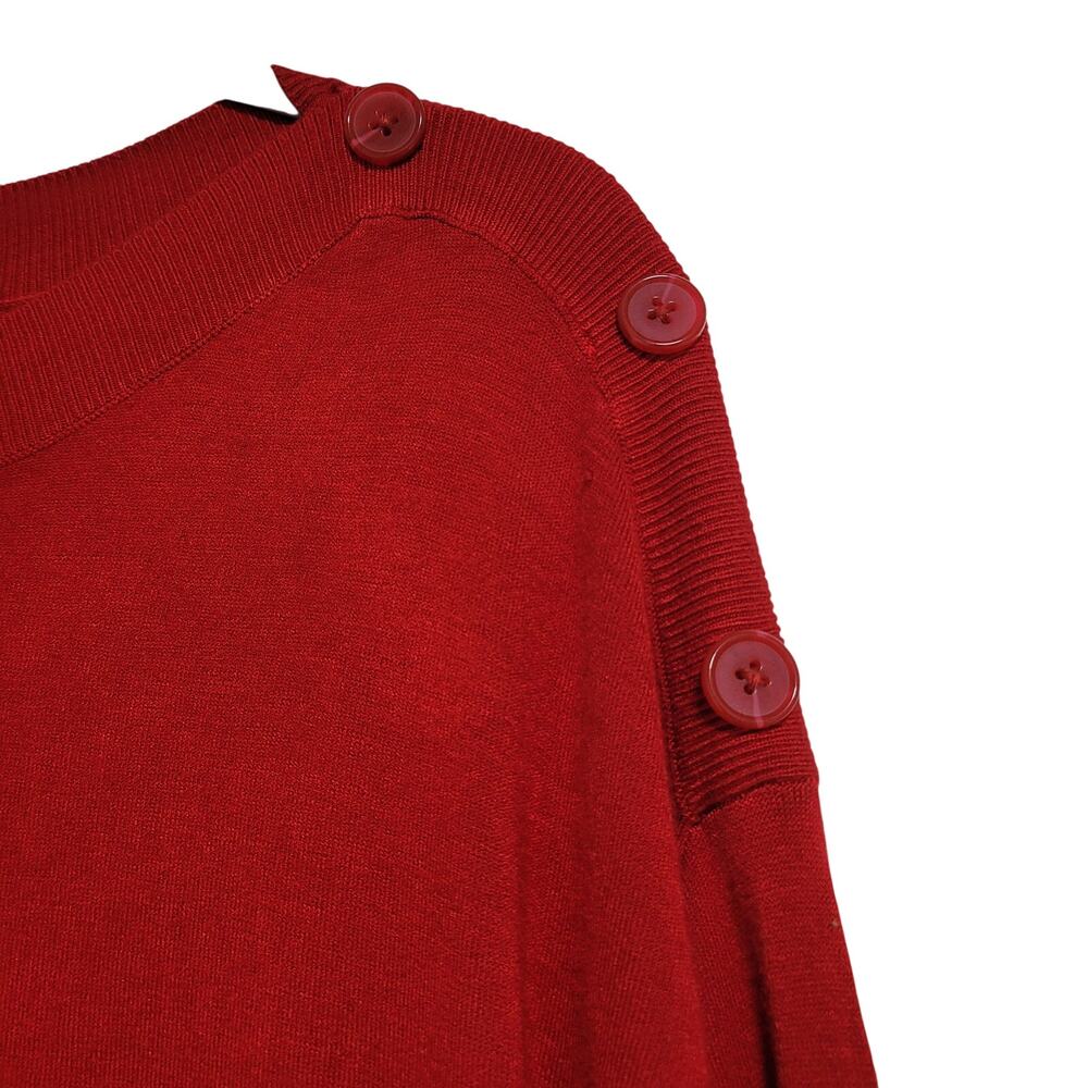 NWT Catherine by Catherine Malandrino Red Boatneck Long Sleeve Sweater Large - Picture 2 of 6